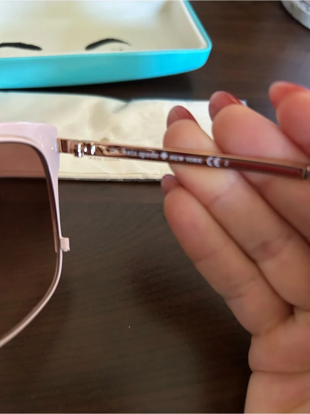 kate spade Oversized Cat-Eye Sunglasses in Pale Pink with Brown Gradient Lenses